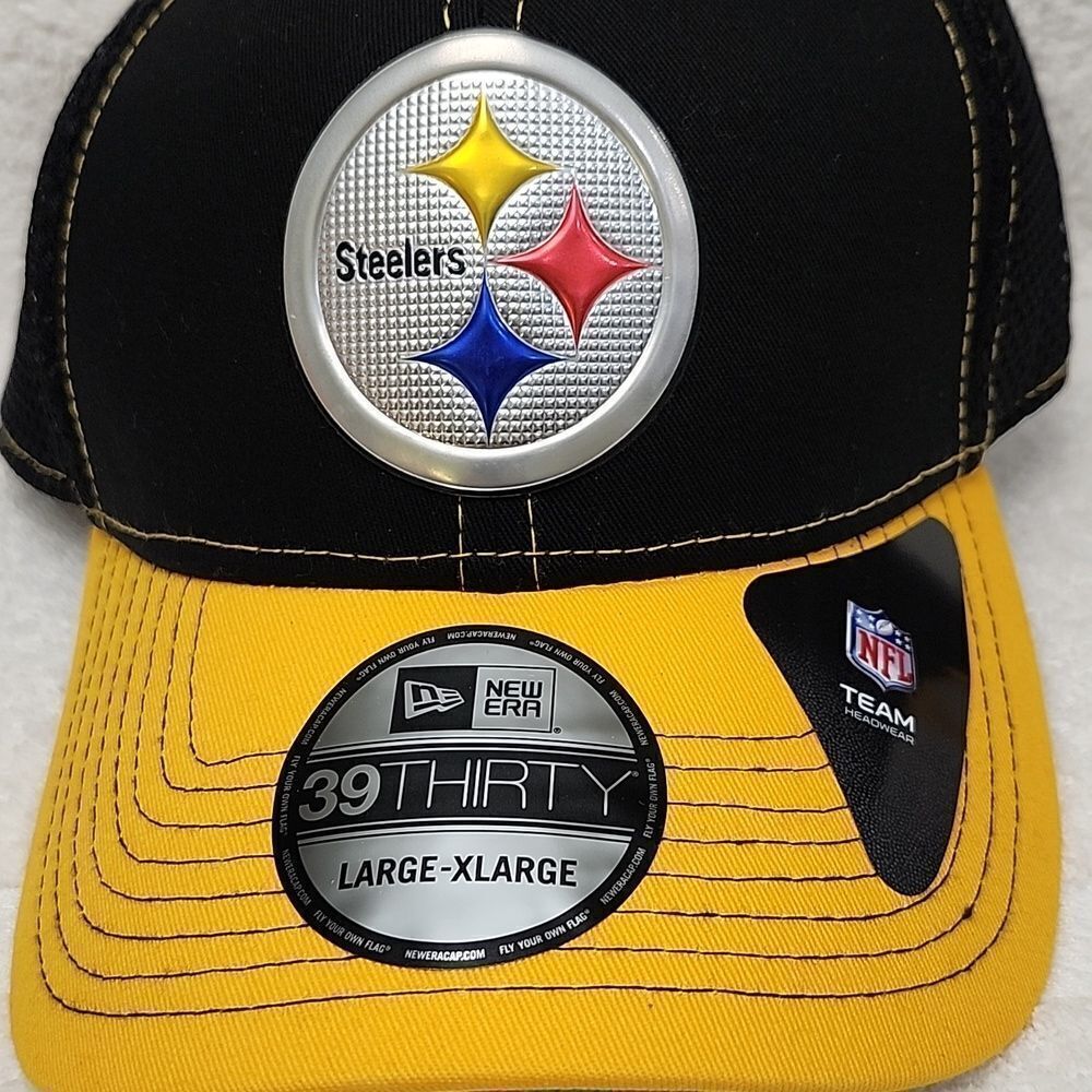 New Era 39Thirty Pittsburgh Steelers Stretchfit Hat - New - Picture 2 of 7